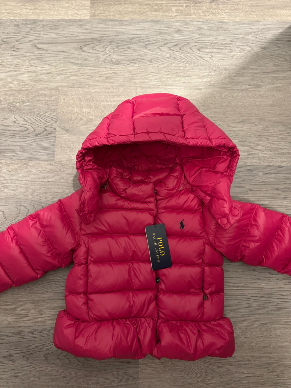 Polo by Ralph Lauren Kids Bright Pink Hooded Puffer Coat